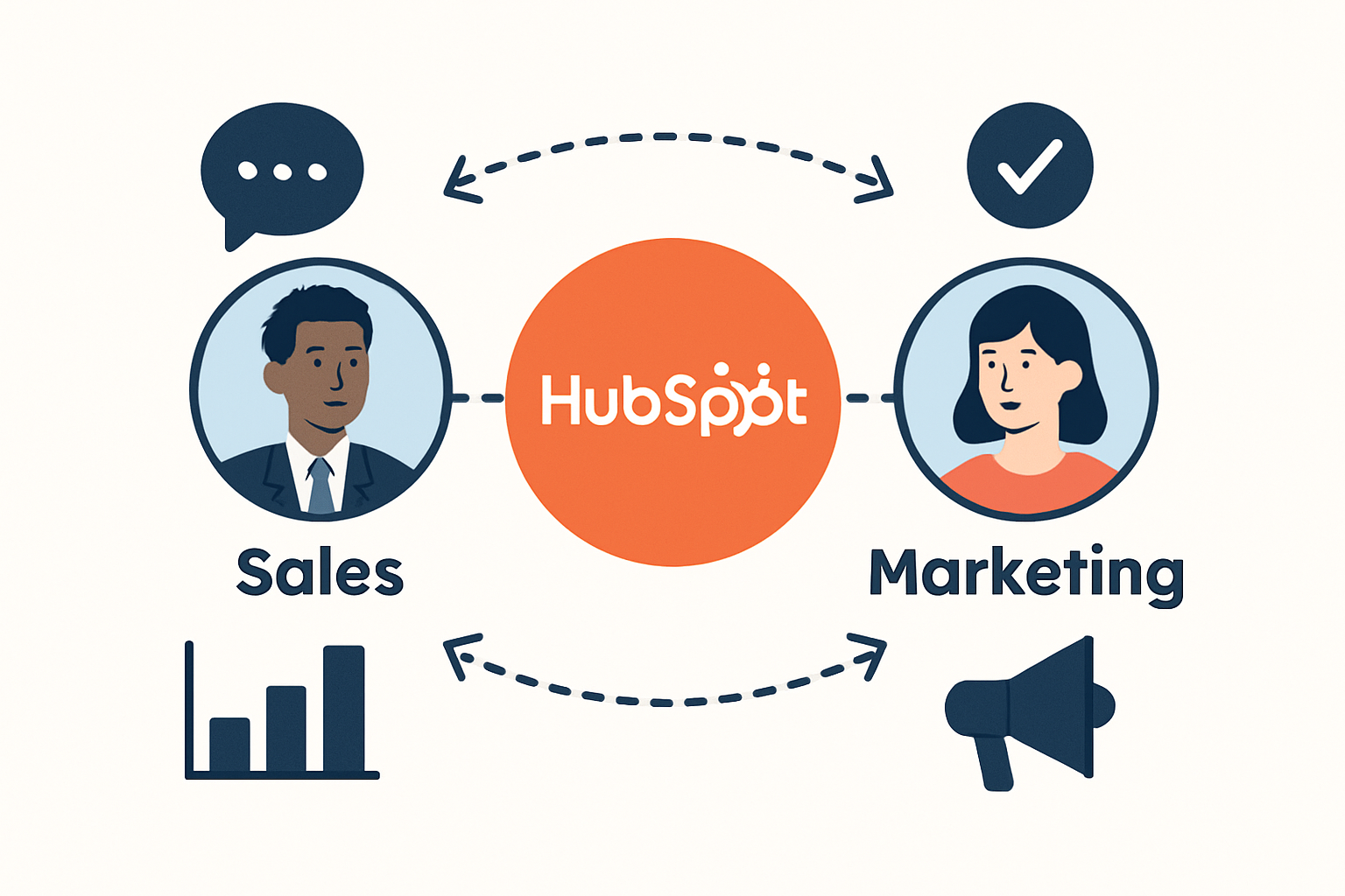model of how HubSpot enhances the collaboration between sales and marketing