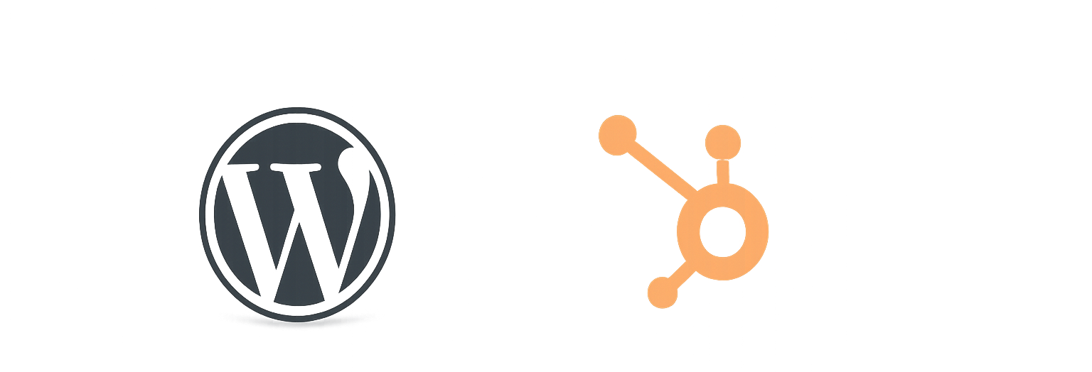 CMS-logoer hubspot + wordpress