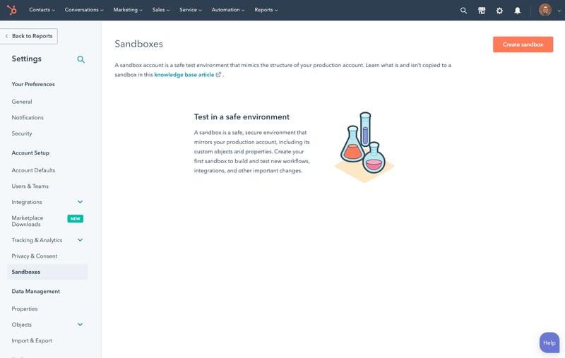 Sandbox - HubSpot Marketing Hub Enterprise