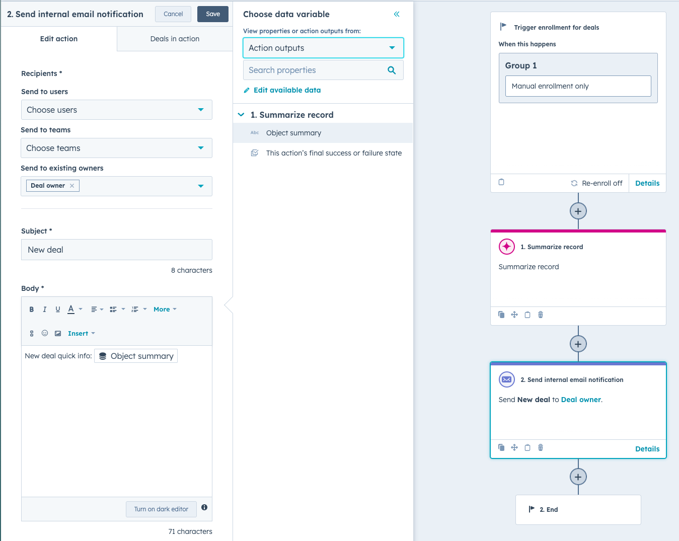 Summarize record i workflows
