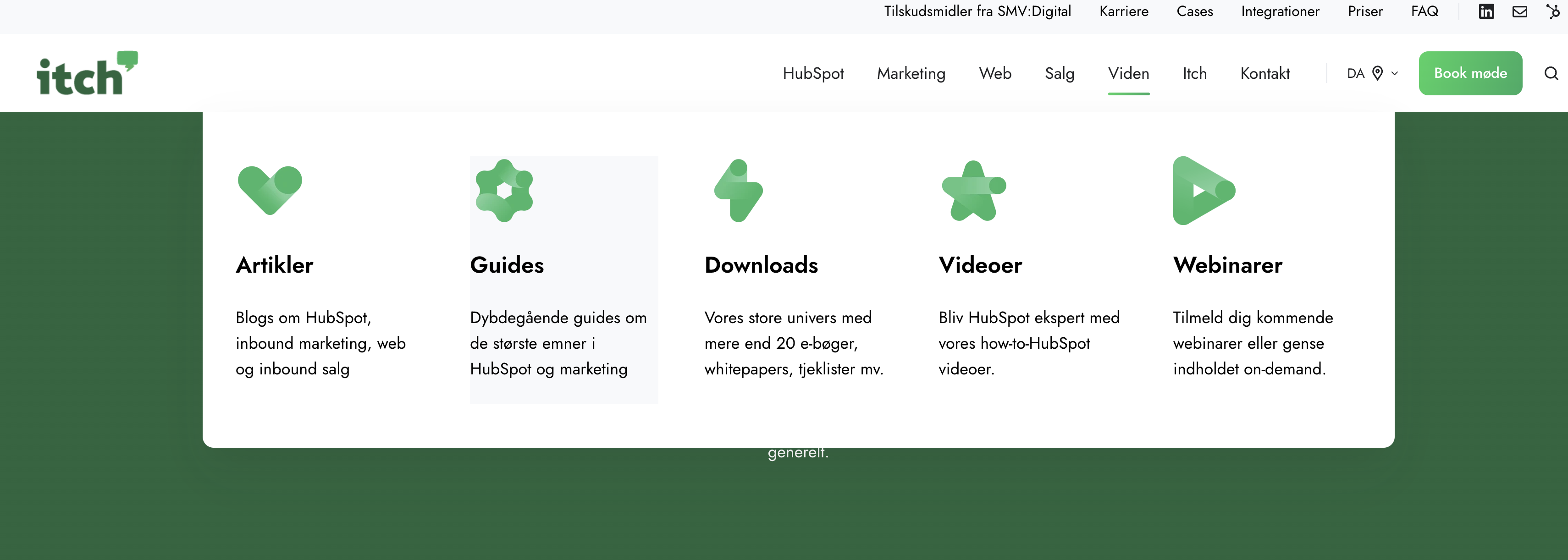 Navigation på en B2B marketing-website