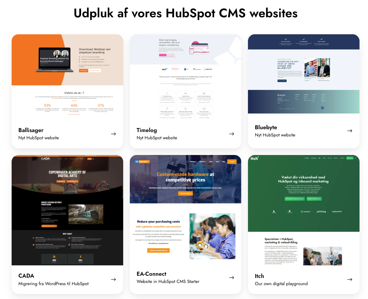 Udpluk af HubSpot websites - migrering