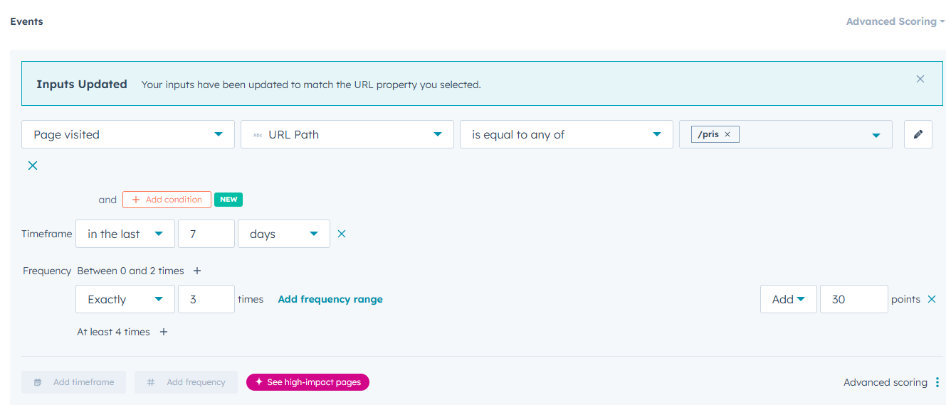 Upsell leadscoring HubSpot