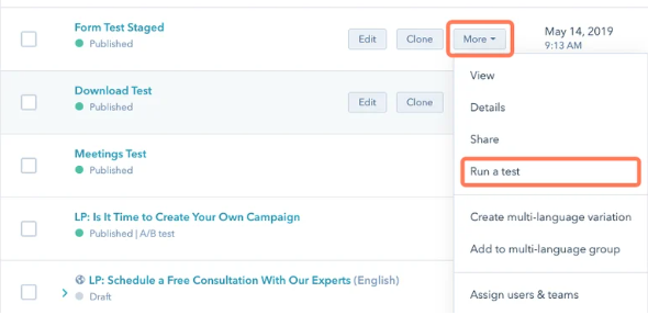 A/B test i HubSpot CMS Hub