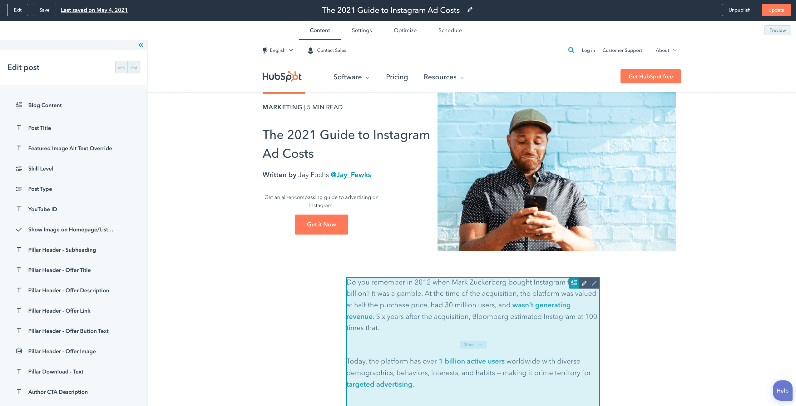 HubSpot CMS blog