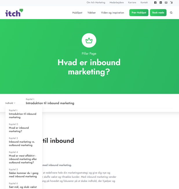 Inbound marketing pillar page