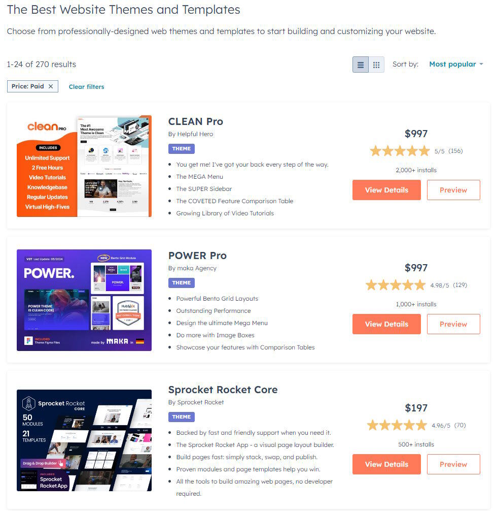 hubspot themes marketplace