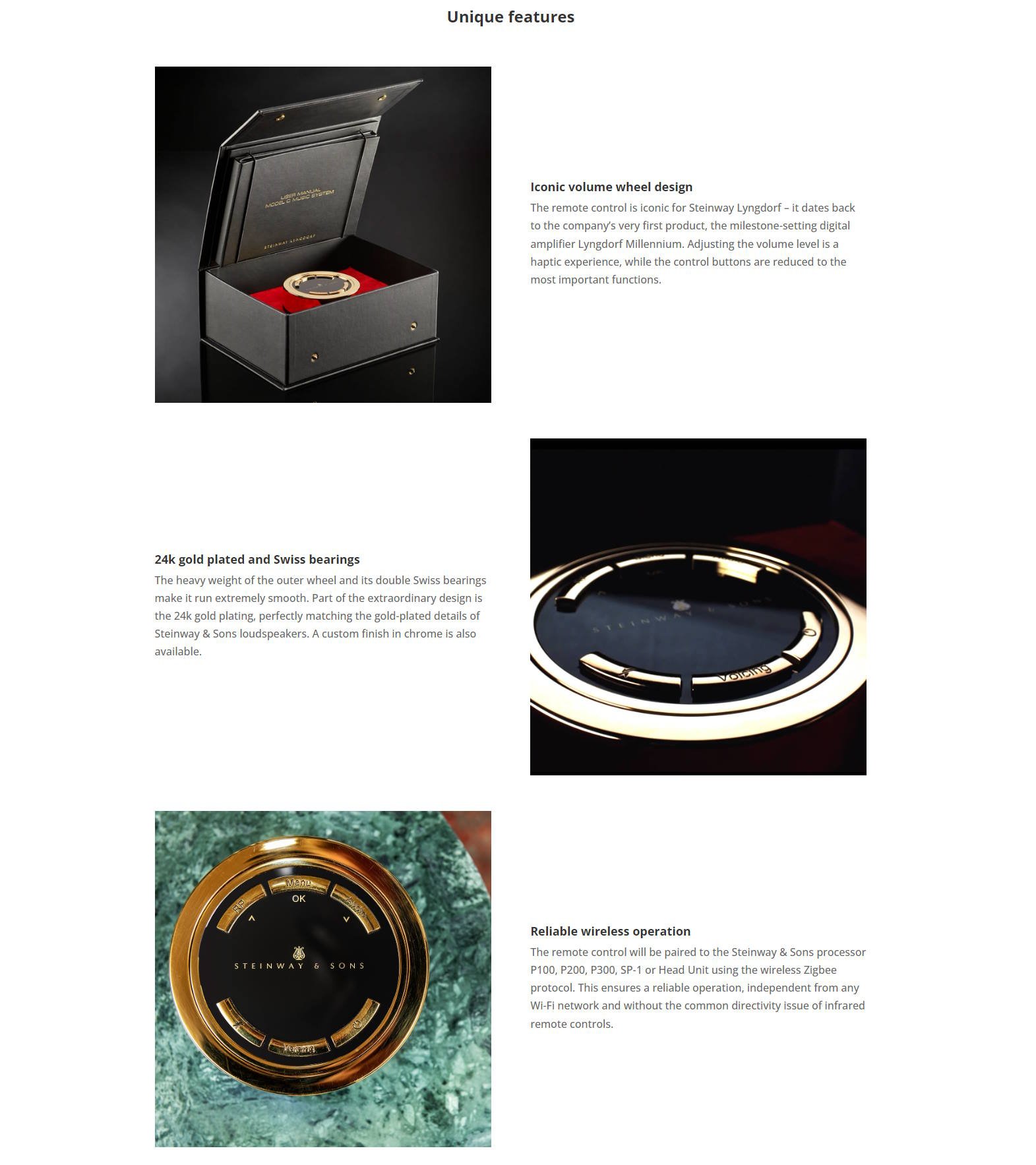 steinway lyngdorf - remote control - unikke features