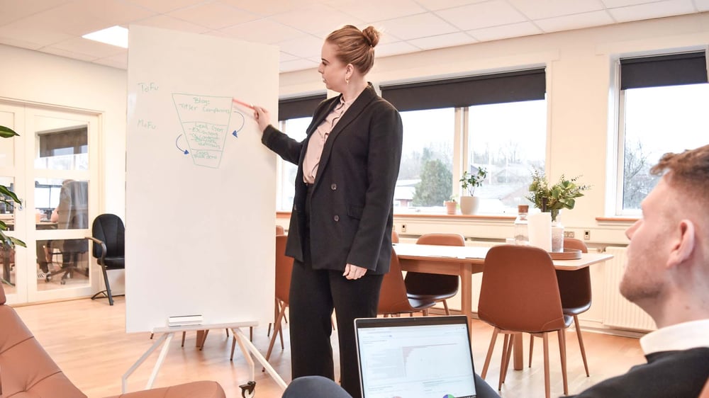 fie-viser-whiteborad-til-anders-mødelokale