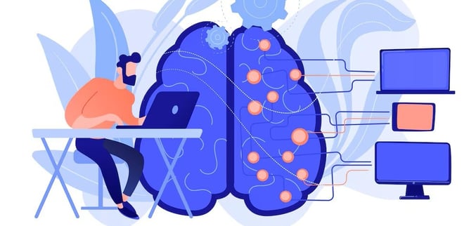 Person brainstorrmer med AI