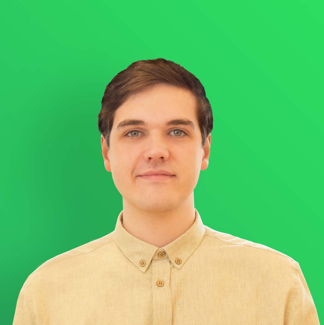 kristoffer-protraet-billede-groen-baggrund